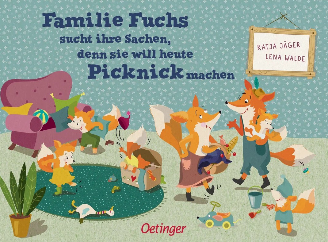 Familie Fuchs sucht ihre Sachen, denn sie will heute Picknick machen